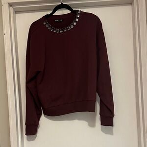Simply Vera Vera Wang Burgundy Embellished Top